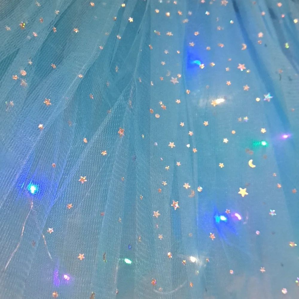 Teal Sparkle Tulle Mini Skirt - Picture 4 of 6